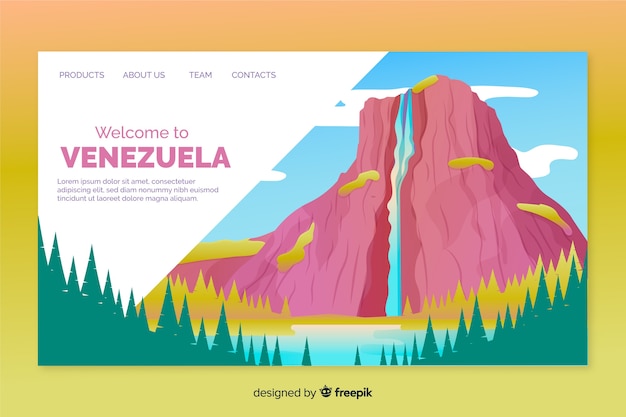 Plantilla de landing page de bienvenida a venezuela