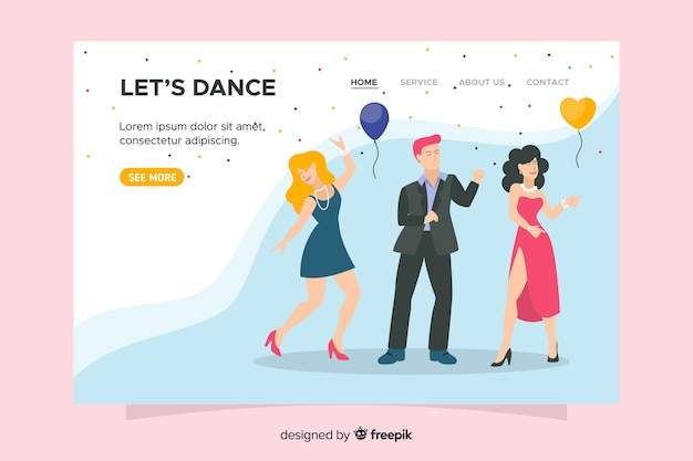 Plantilla de landing page de boda en diseño plano