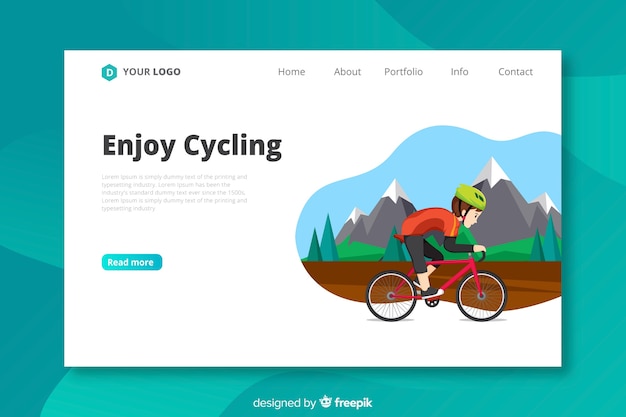 Plantilla de landing page de ciclismo