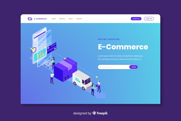 Plantilla de landing page de comercio online