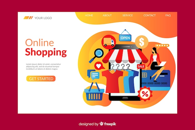 Plantilla de landing page de compras online