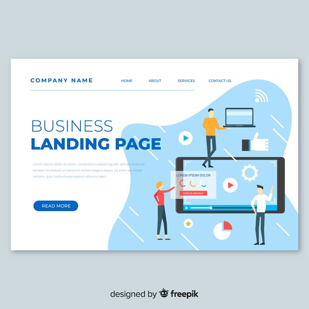 Plantilla de landing page de concepto de negocios