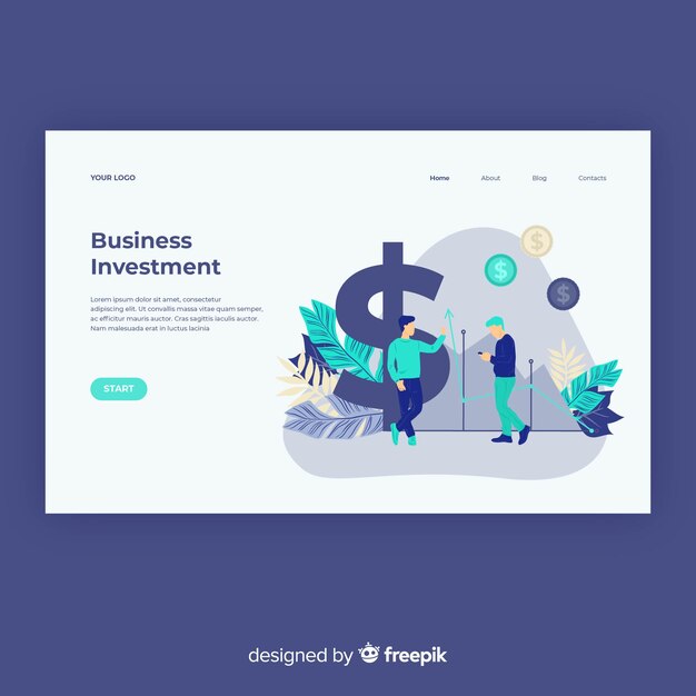 Plantilla de landing page de concepto de negocios