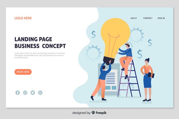 Plantilla de landing page de concepto de negocios