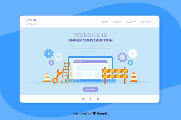Plantilla de landing page en construcción