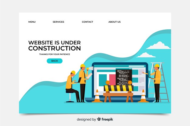Plantilla de landing page en construcción