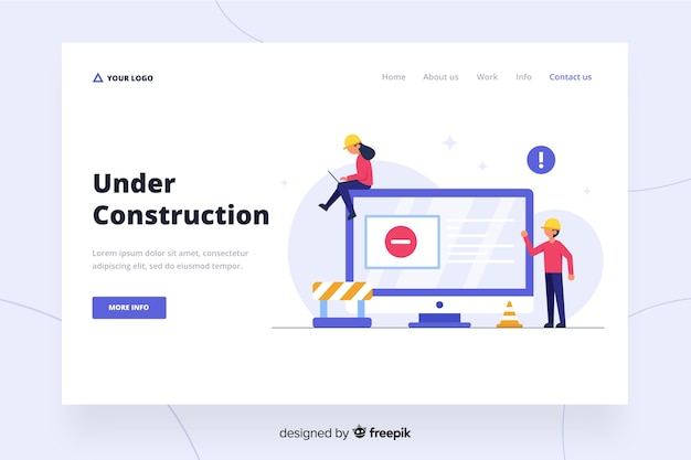 Plantilla de landing page en construcción