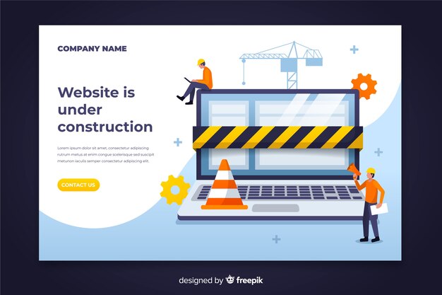 Plantilla de landing page en construcción
