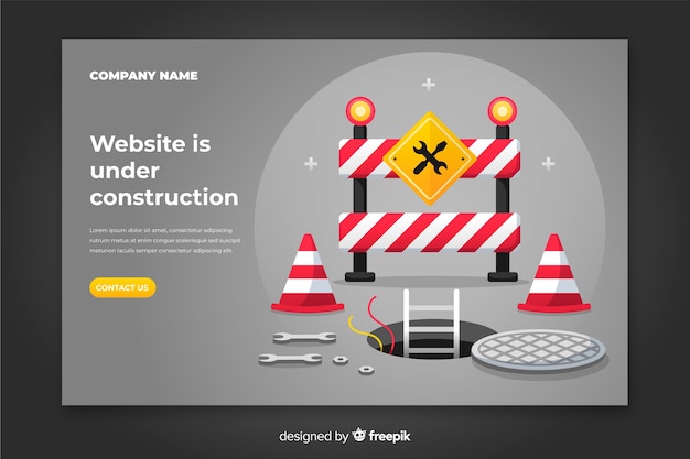 Vector gratuito plantilla de landing page en construcción