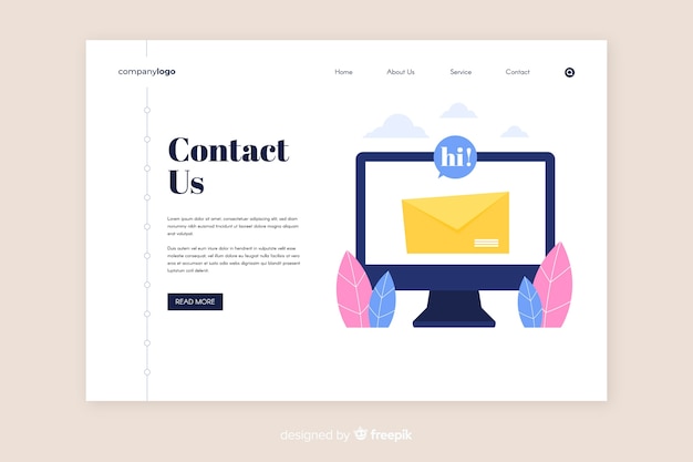 Plantilla de landing page de contacto