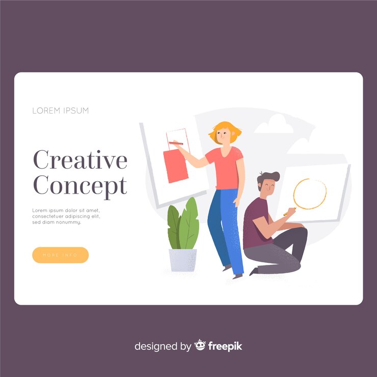 Vector gratuito plantilla de landing page creativa