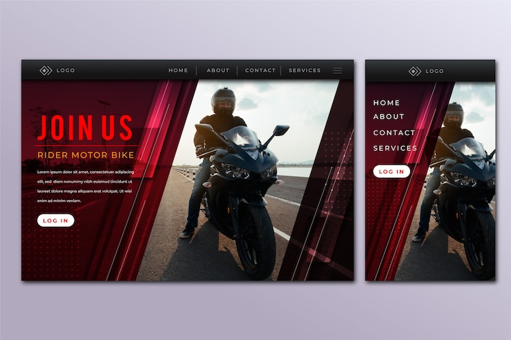 Vector gratuito plantilla de landing page de deporte con foto