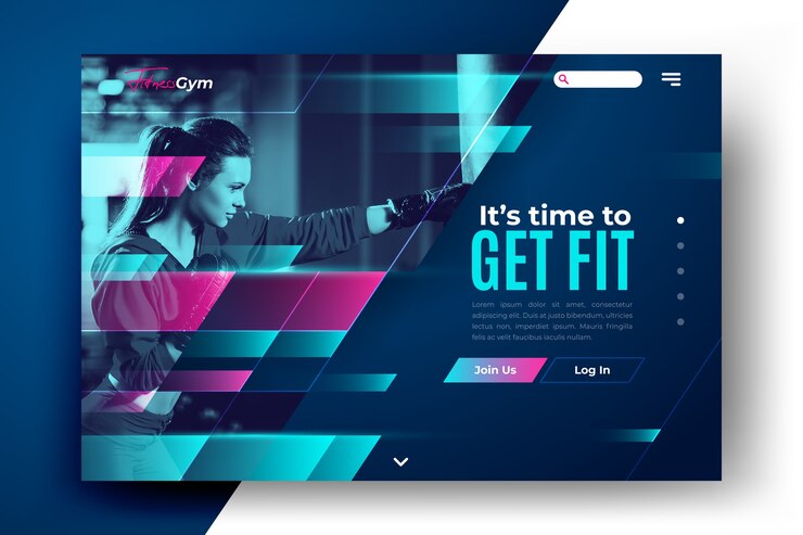 Vector gratuito plantilla de landing page de deporte con foto