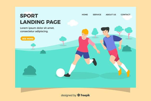 Plantilla de de landing page de deporte