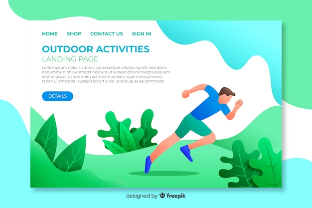 Plantilla de landing page de deporte