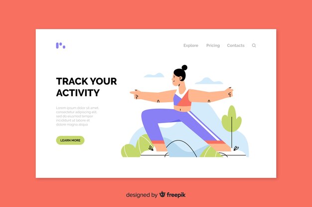 Plantilla de landing page de deporte