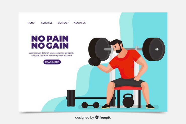 Vector gratuito plantilla de landing page de deporte