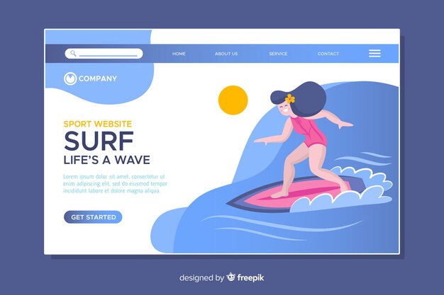 Plantilla de landing page de deporte