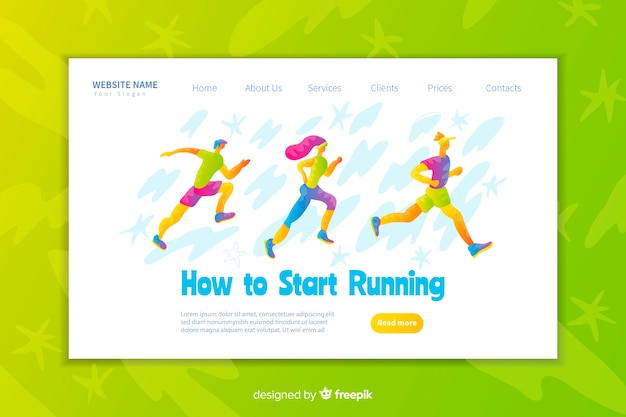 Plantilla de landing page de deporte