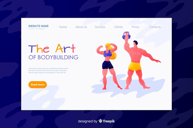 Plantilla de landing page de deporte