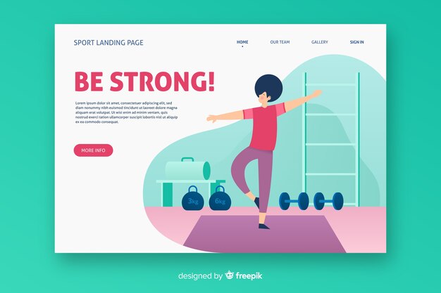 Plantilla de landing page de deporte