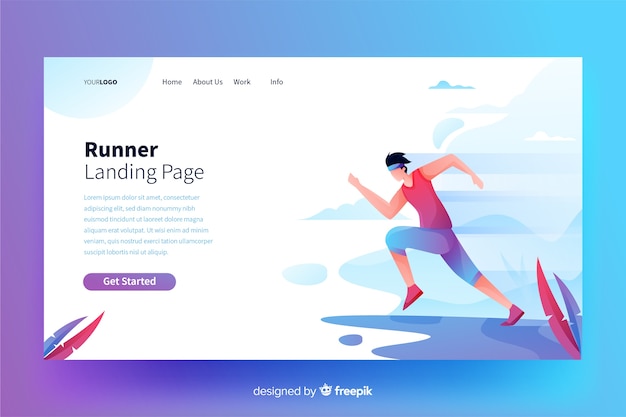 Plantilla de landing page de deporte