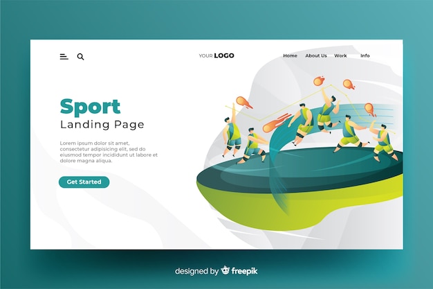 Plantilla de landing page de deporte