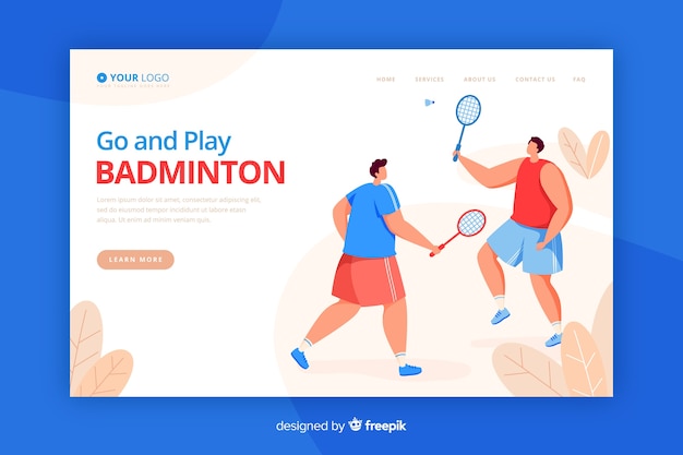 Plantilla de landing page de deporte