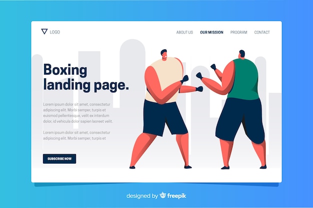 Plantilla de landing page de deporte