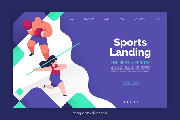 Plantilla de landing page de deportes