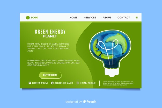 Plantilla de landing page de ecología