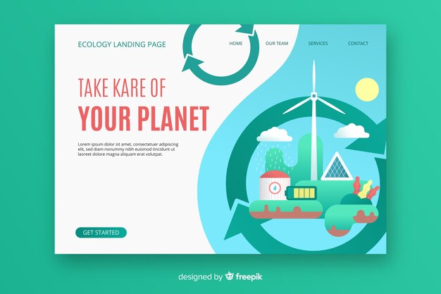 Plantilla de landing page de ecología