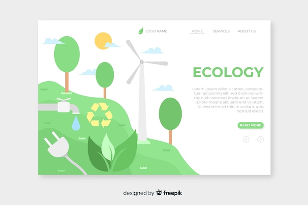 Plantilla de landing page de ecología