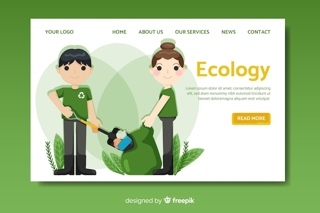 Plantilla de landing page de ecología