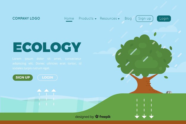 Plantilla de landing page de ecología