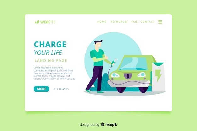 Plantilla de landing page de energías renovables