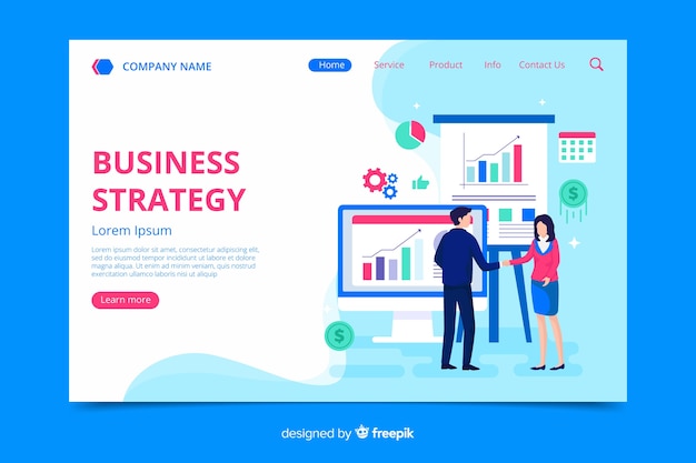 Plantilla de landing page de estrategia de negocio