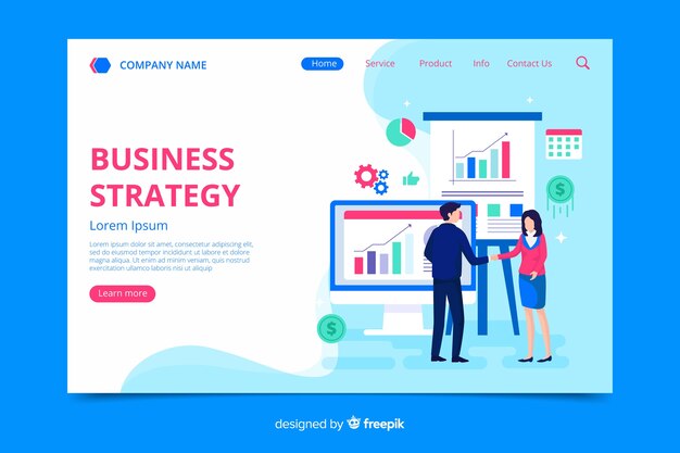 Plantilla de landing page de estrategia de negocio