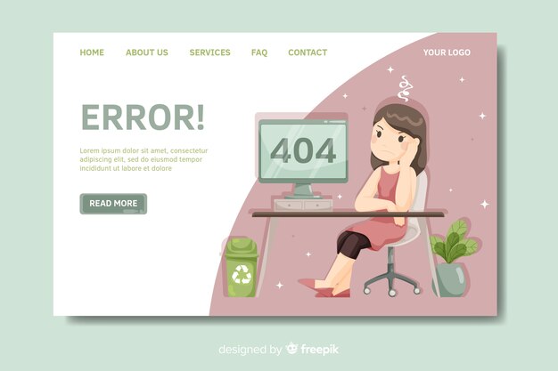Plantilla de landing page de fallo técnico
