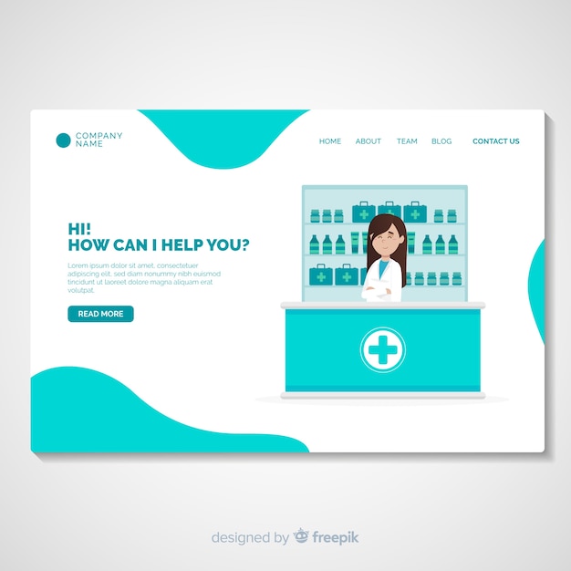 Plantilla de landing page de farmacia online