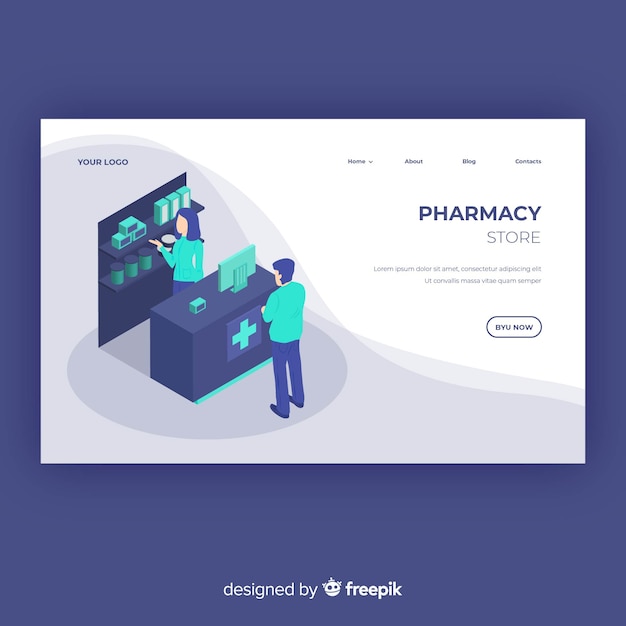 Plantilla de landing page de farmacia online