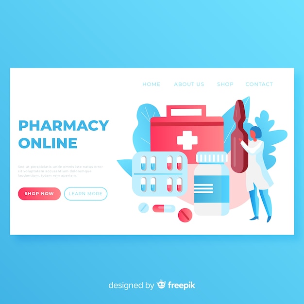 Plantilla de landing page de farmacia online