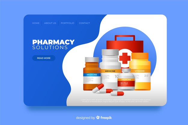 Plantilla de landing page de farmacia online