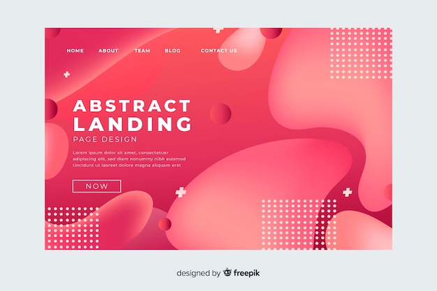 Plantilla de landing page con formas abstractas