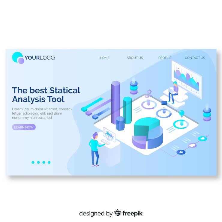 Vector gratuito plantilla de landing page de infografía isométrica
