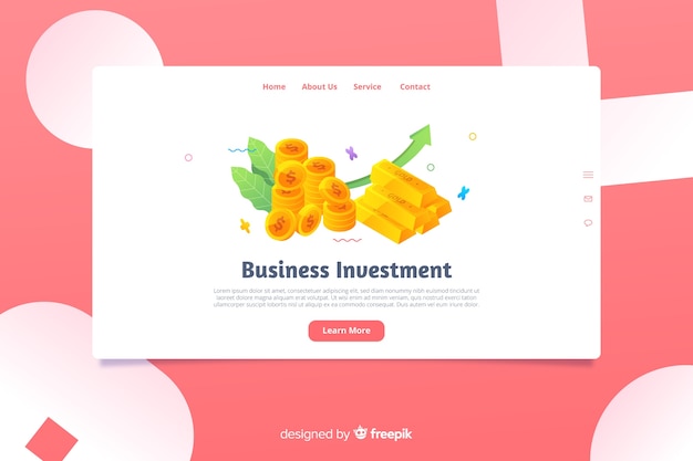 Vector gratuito plantilla de landing page isométrica de negocios