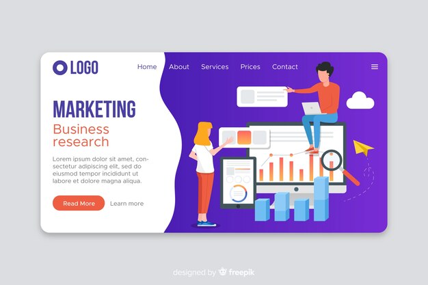 Plantilla de landing page de marketing digital