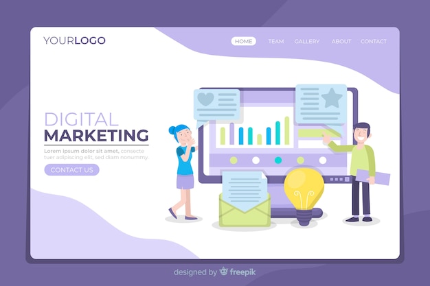 Plantilla de landing page de marketing digital