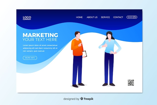 Plantilla de landing page de marketing digital