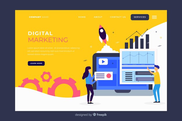 Plantilla de landing page de marketing digital